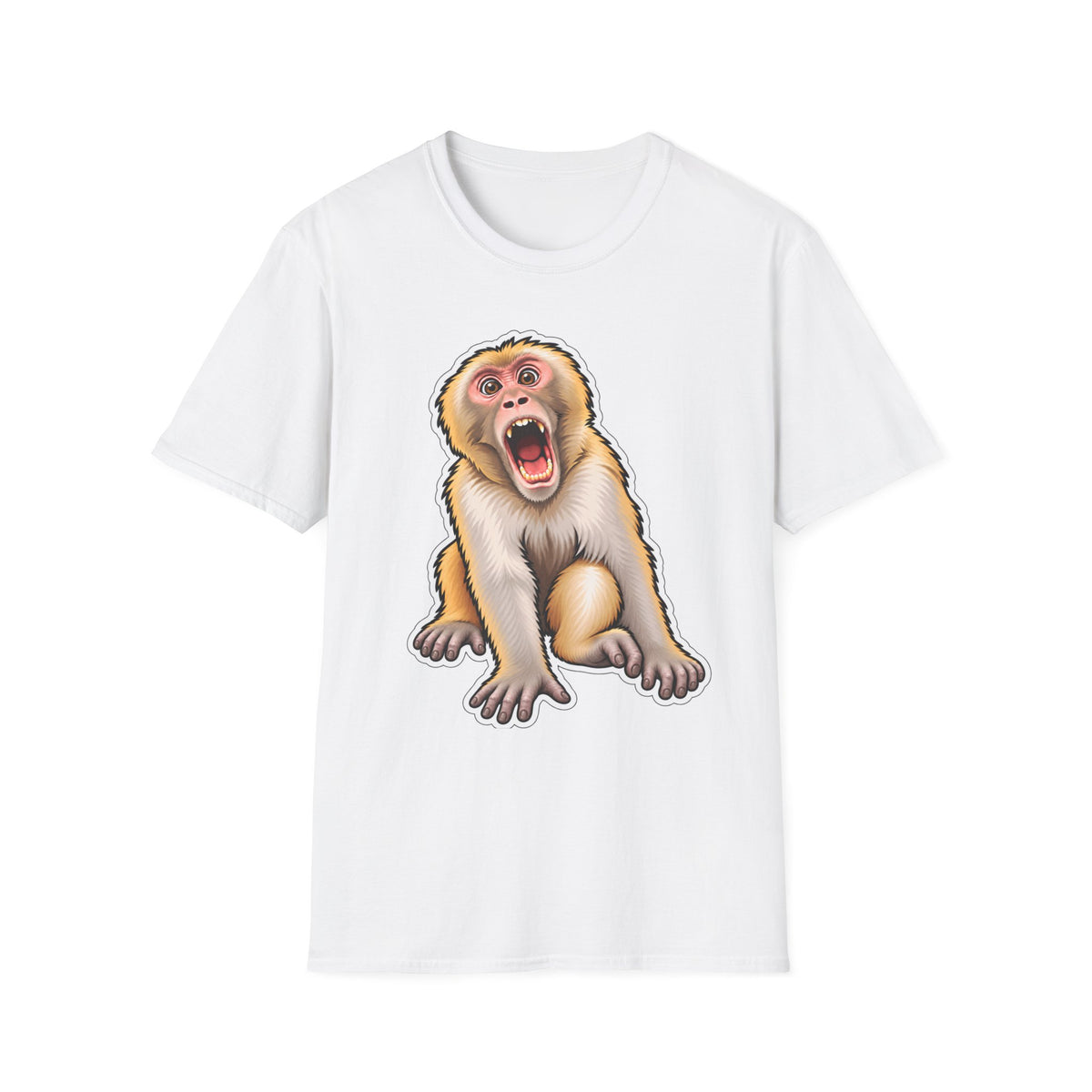 Scared Monkey T-Shirt — Funny Primate Graphic Tee