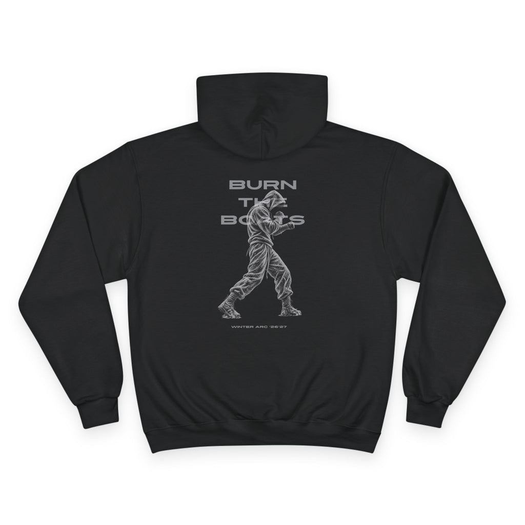 Champion Hoodie – "Winter Arc '26-'27" Graphic Pullover (Burn The Boats Back Print)