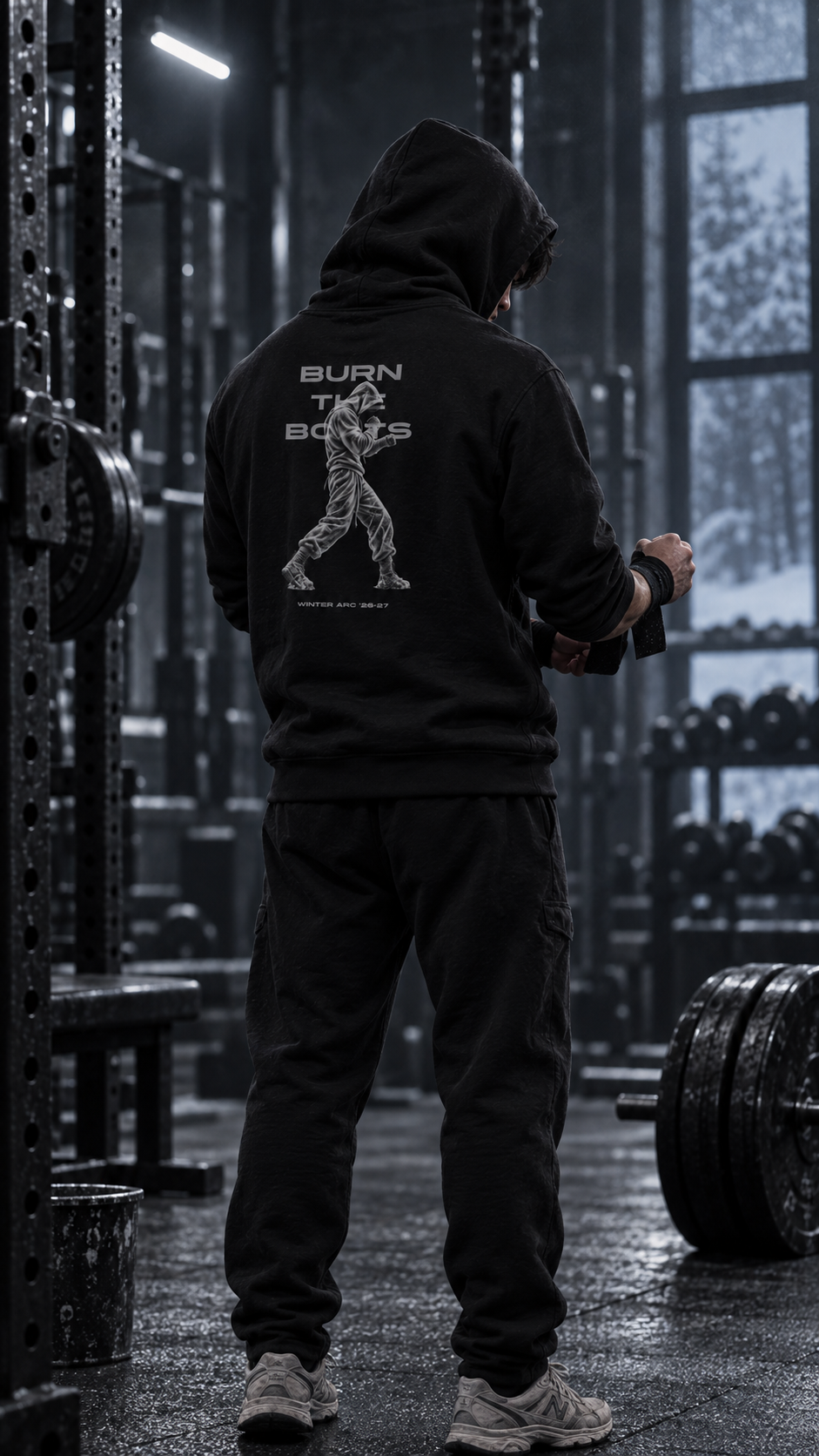 Champion Hoodie – "Winter Arc '26-'27" Graphic Pullover (Burn The Boats Back Print)