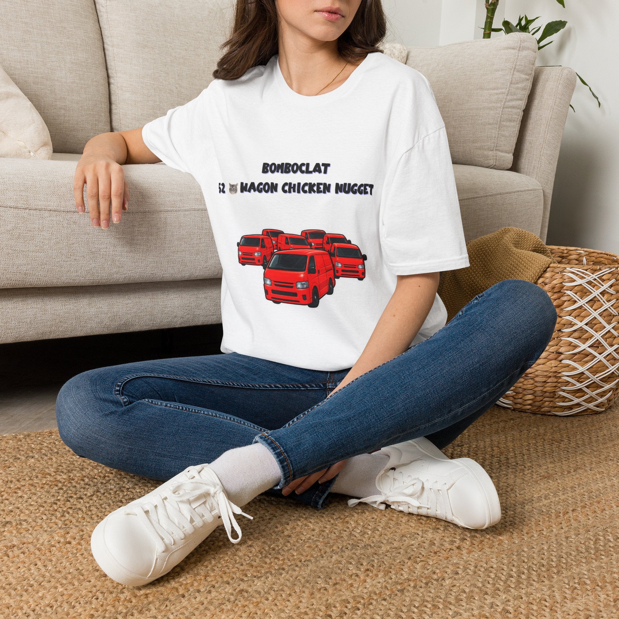 Red Truck Graphic T-Shirt — 'BomboClat 52 Wagon Chicken Nugget' Retro Car Design