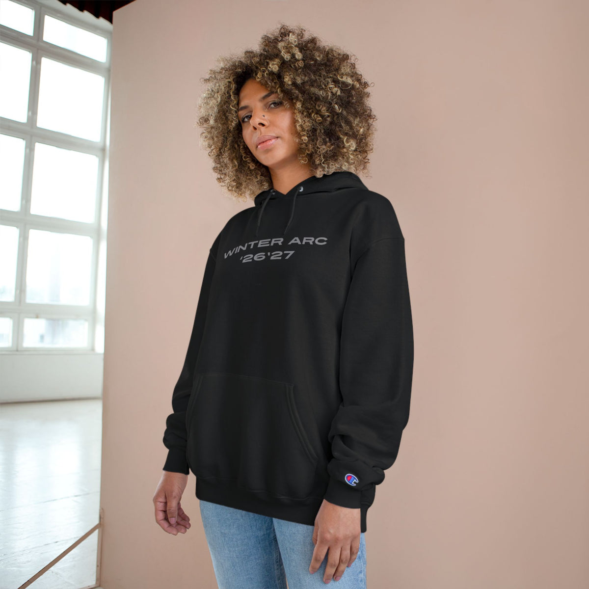 Champion Hoodie – "Winter Arc '26-'27" Graphic Pullover (Burn The Boats Back Print)